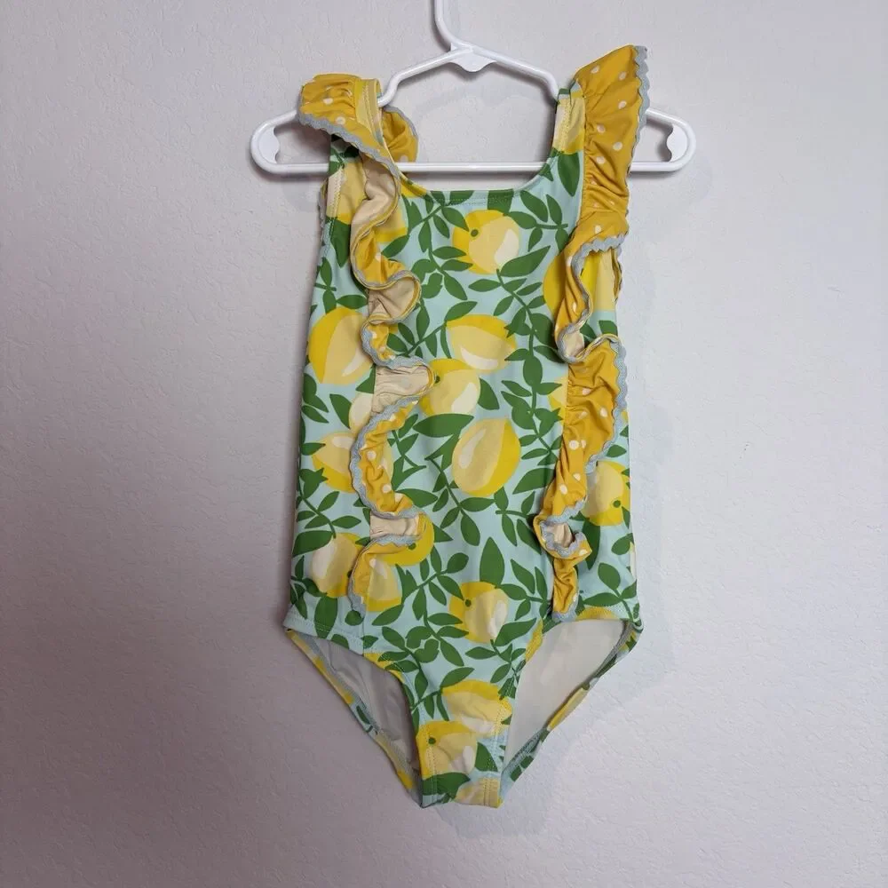 Matilda Jane Cool One Piece Floral 6‎ Girl Yellow Lemon Summer beach vacation